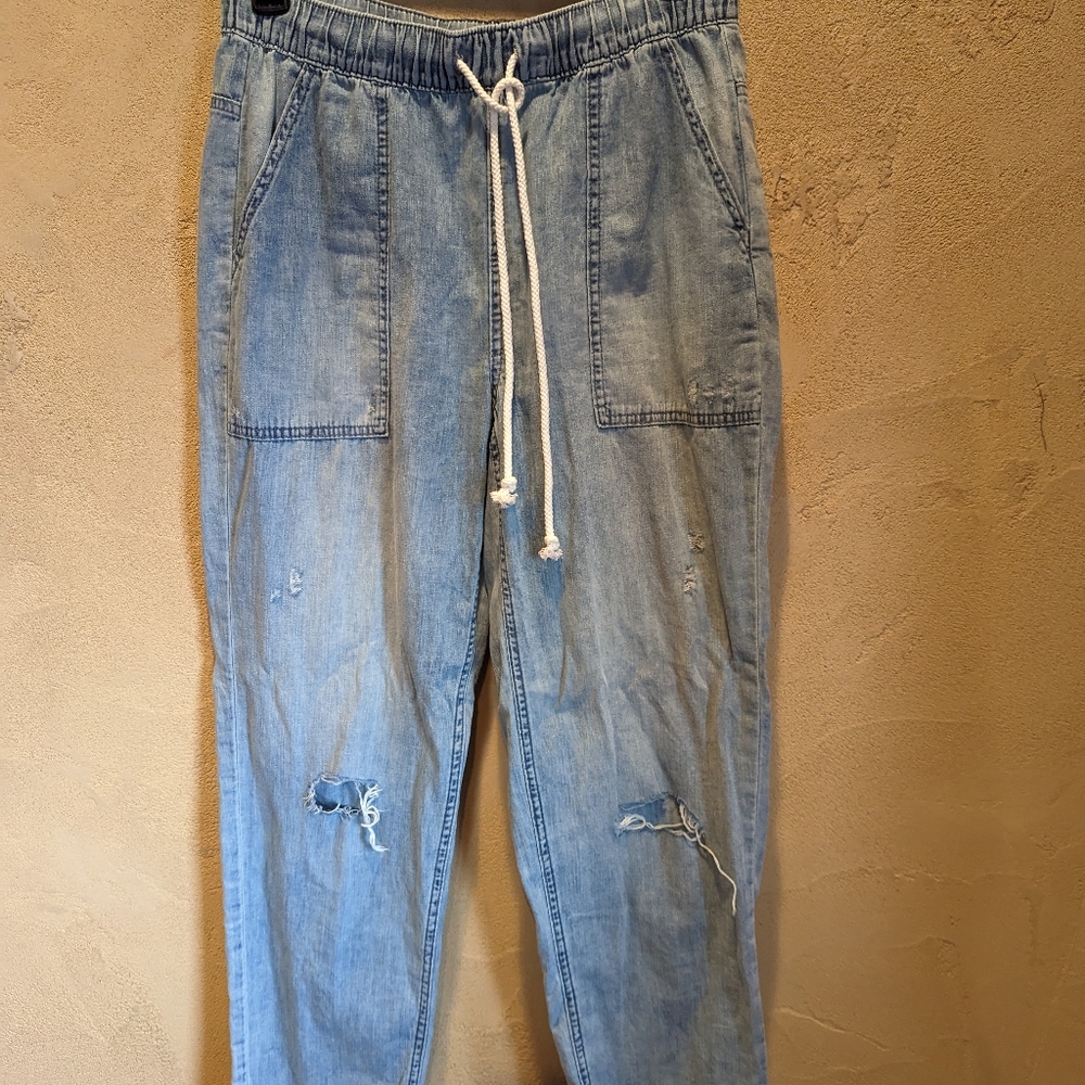 Cotton distressed jeans